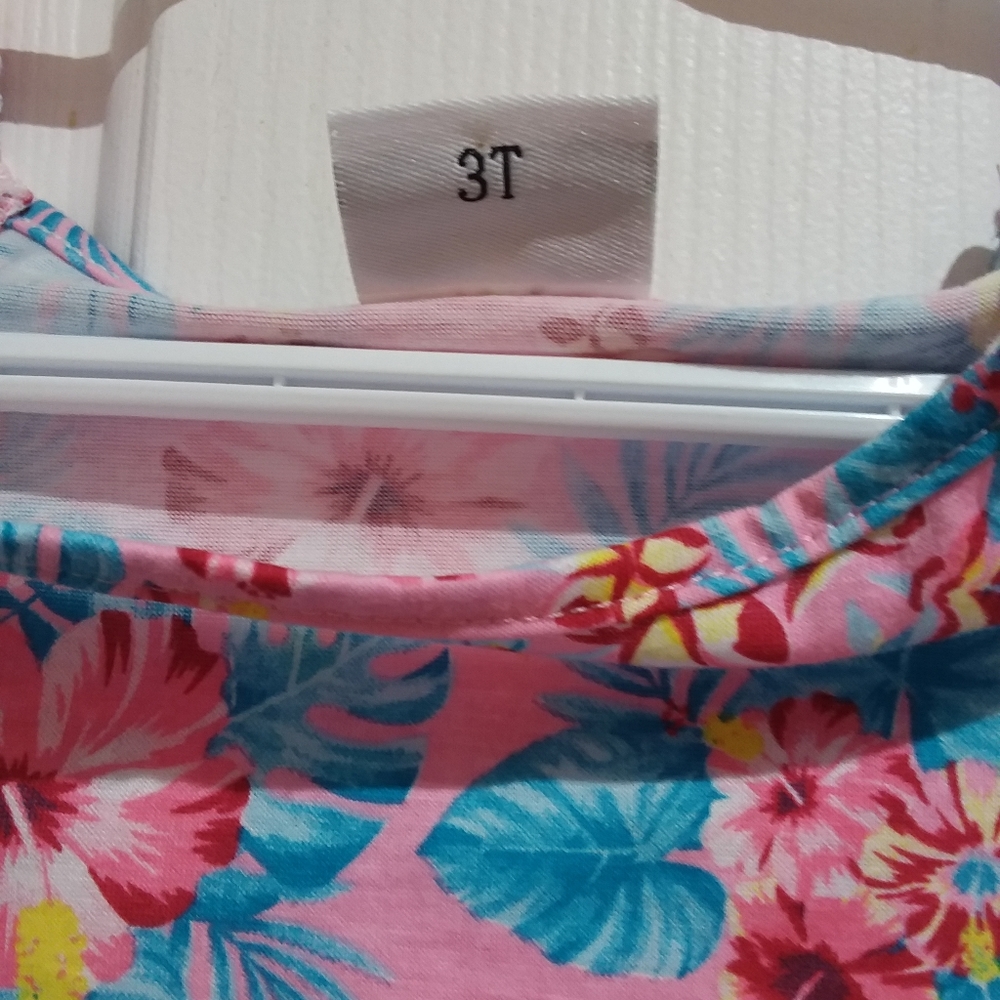 NWOT SWEET & SOFT Toddler Girls Tropical Flower Romper - Picture 4 of 7